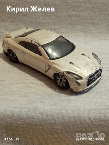 Метална количка Nissan GTR много красива за КОЛЕКЦИЯ ДЕКОРАЦИЯ 48740