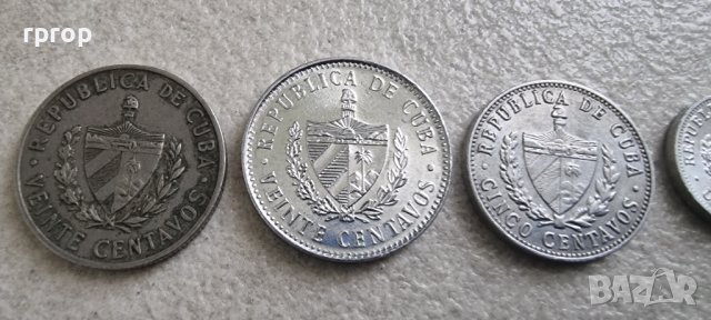 Монети. Куба. 1, 5, 10 , 20  цента  . 4 бр, снимка 3 - Нумизматика и бонистика - 42299652