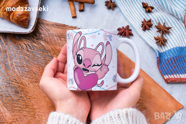 Порцеланови чаши със Стич, снимка 8 - Чаши - 42843346