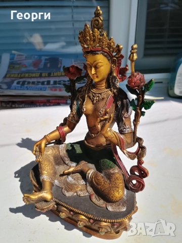 Бронзова Тара, снимка 8 - Антикварни и старинни предмети - 51493159