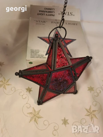 коледна витражна стъклена звезда фенер  26/2, снимка 3 - Декорация за дома - 50637252