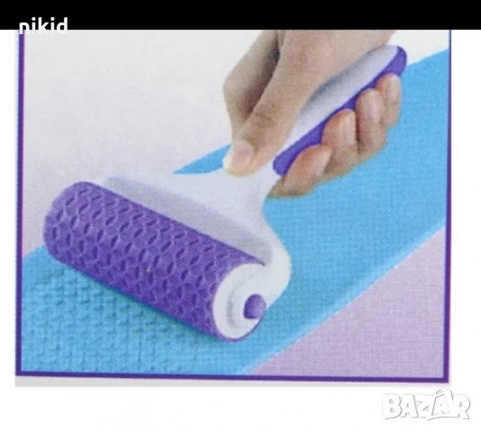 ролер валяк с текстура релеф отпечатък квадратчета за фондан тесто украса торта декор, снимка 2 - Други - 34796532