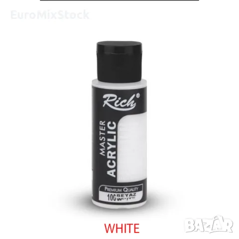 Комплект метални акрилни бои Rich Master Metallic Acrylic, 13 цвята х 60 мл, снимка 4 - Картини - 55911592