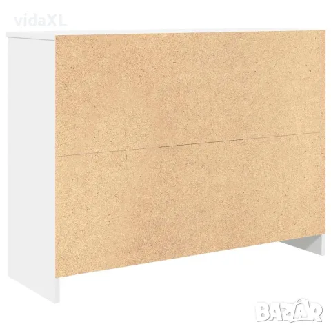vidaXL Бюфет с чекмеджета, бял, 101x35x76 см, инженерно дърво, снимка 8 - Бюфети - 56148261