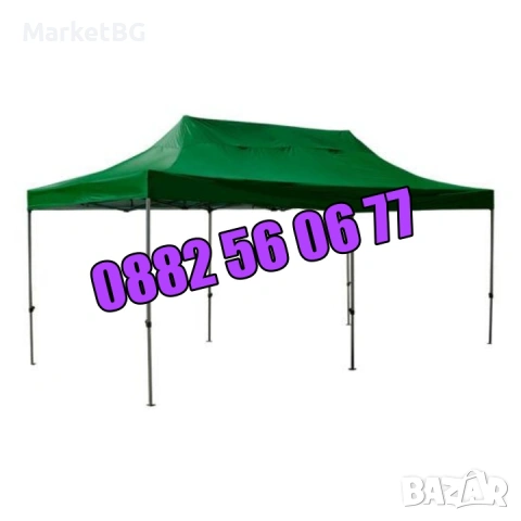 Сгъваема градинска шатра 3х3м, 3х4,50м и 3х6м, шатра хармоника, снимка 2 - Градински мебели, декорация  - 53240573