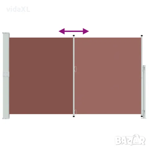 vidaXL Прибираща се дворна странична тента, 180x314 см, кафява, снимка 7 - Огради и мрежи - 56146639