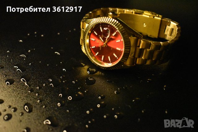 Rolex Oyster Perpetual Date Quartz - Златно с Червено, снимка 3 - Мъжки - 42369027