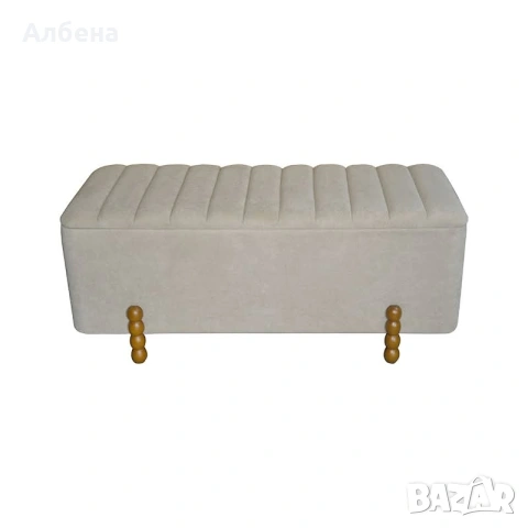 Комплект табуретки Даф – бежов/бял (2 броя), снимка 3 - Дивани и мека мебел - 53870688