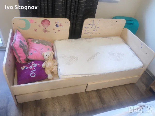 детско легло с две шкафчета, снимка 2 - Мебели за детската стая - 56106651
