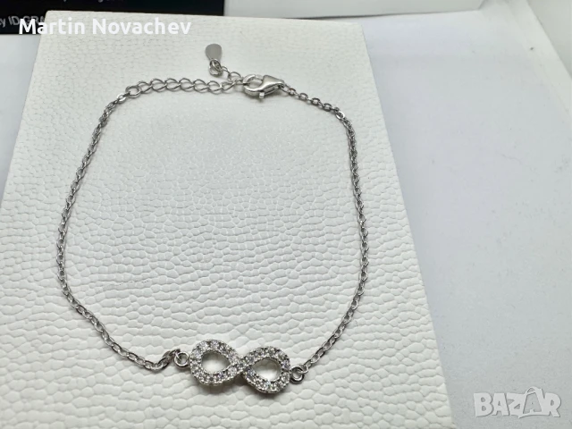 Сребърна гривна с мойсанит (Диамант) , снимка 7 - Гривни - 50704448