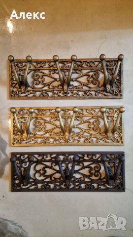 Масивна барокова закачалка, патина старо злато– Чугун., снимка 3 - Закачалки - 37685625