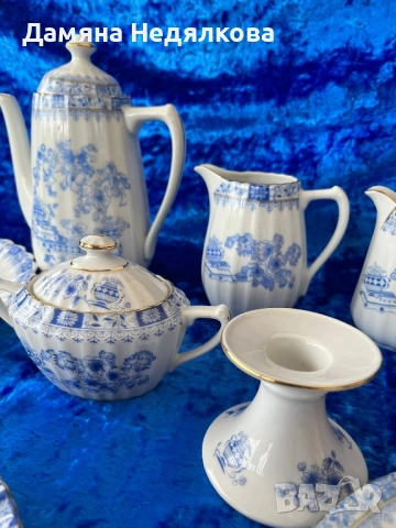 красив синьо-бял сервиз за чай/кафе, снимка 3 - Сервизи - 52106238