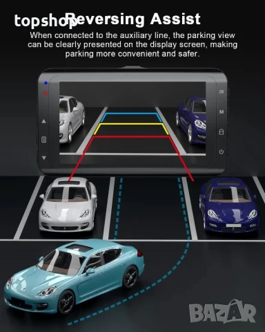 НОВА K20S Pro предна и задна даш камера, 4K с 64GB карта, 4K+1080P WiFi, 2-канална камера с 3" IPS, снимка 6 - Аксесоари и консумативи - 50542333