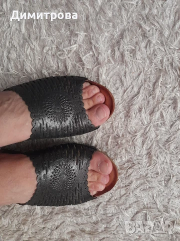 Дамски летни чехли от естествена кожа Кариока , снимка 2 - Чехли - 51308355