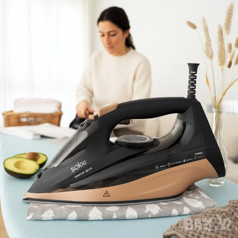 Ютия Solac Optima Shine 3000 за сухо и парно пране, керамична гладеща повърхност, 3000 W, снимка 3 - Ютии - 52093436