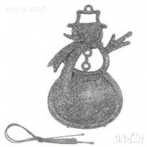 Коледна украса за елха - Блестящ орнамент във формата на снежен човек