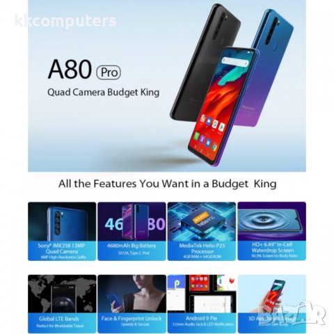 Blackview A80 Pro 64GB, 4GB RAM Смартфон, снимка 5 - Други - 39219256