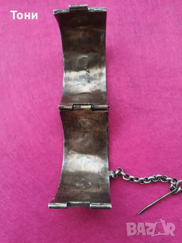 Възрожденска гривна сребро висока проба, позлата, емайл. , снимка 6 - Антикварни и старинни предмети - 52910878