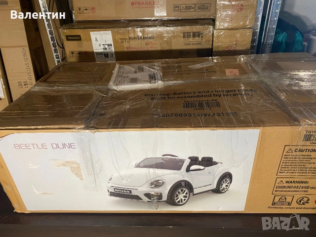 Детска кола Volkswagen Beetle с дистанционно 12V 4,5Ah, снимка 7 - Електрически играчки - 53107970