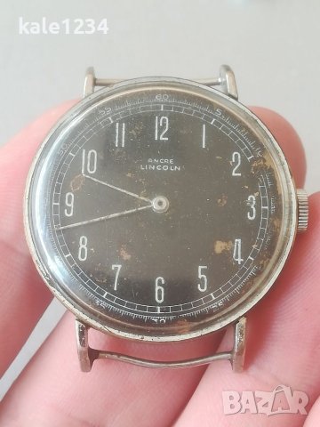 Швейцарски часовник ANCRE LINCOLN. Vintage watch. Military WW2. Мъжки механичен. Военен часовник , снимка 2 - Мъжки - 41017584