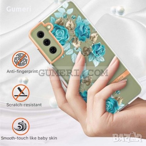 Samsung Galaxy S21 FE 5G Силиконов Прозрачен Гръб С Цвете - Синя Роза, снимка 2 - Калъфи, кейсове - 35920671