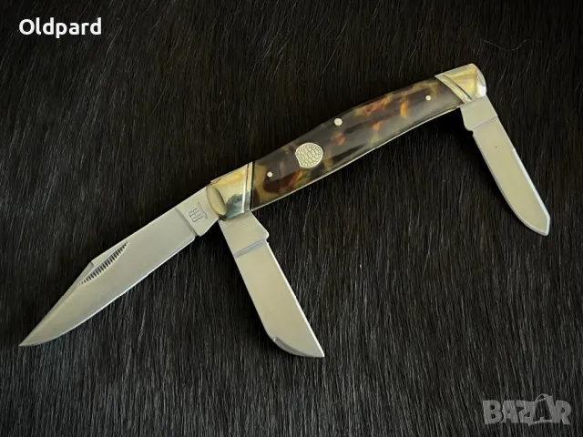 Среден сгъваем джобен нож Sowbelly Imitation Tortoise (Rough Ryder). RR2449, снимка 7 - Ножове - 48627216