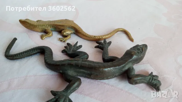 бронзови фигурки на гущерчета, снимка 2 - Статуетки - 49933214