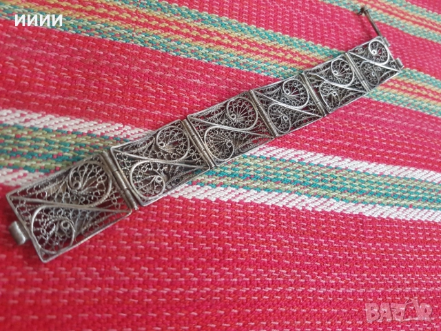 Сребърна гривна филигран 4, снимка 5 - Антикварни и старинни предмети - 52840366