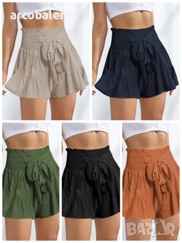 Модни дамски широки къси панталони, 5цвята - 023, снимка 1 - Къси панталони и бермуди - 41245723