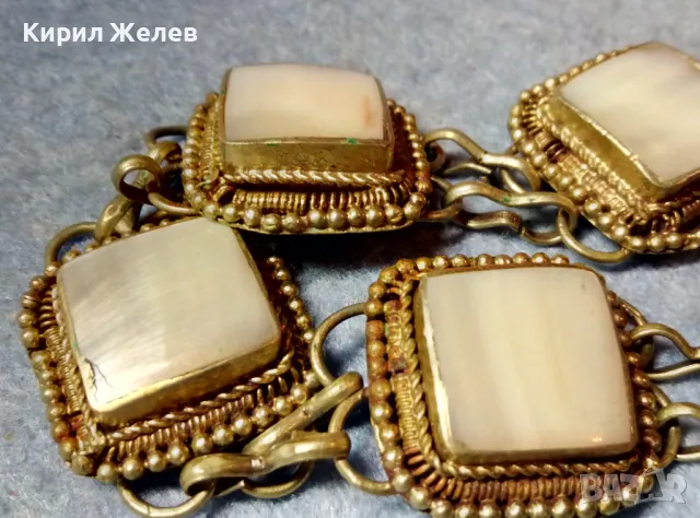 Стара СЕДЕФЕНА ОРИЕНТАЛСКИ ЕТНО СТИЛ ГРИВНА от ТИБЕТСКО СРЕБРО / САЧАН / БРОНЗ Ръчна РАБОТА 48779, снимка 8 - Антикварни и старинни предмети - 48148987