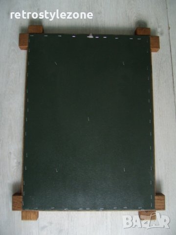 № 6978 стар гоблен "Свети Георги Победоносец"   - с дървена рамка  - размери - с рамка 53 / 40 см , , снимка 4 - Други ценни предмети - 40669109