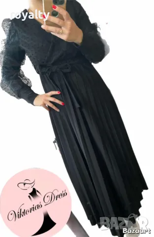 Дълга рокля с красив ръкав