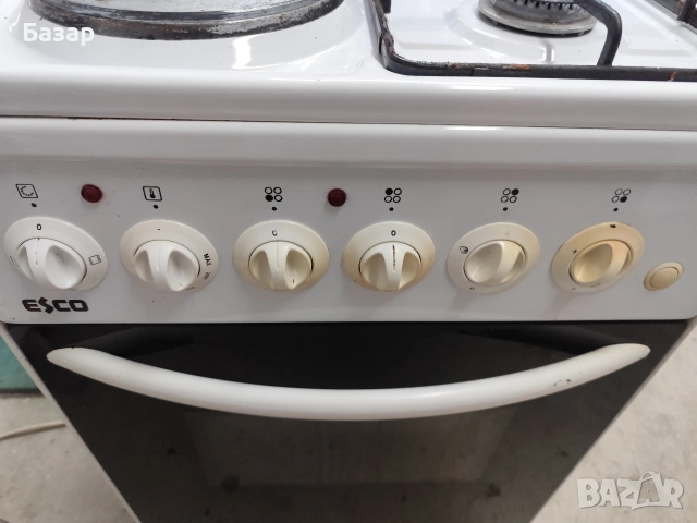 Готварска печка ESCO газ и ток., снимка 3 - Печки, фурни - 53696065