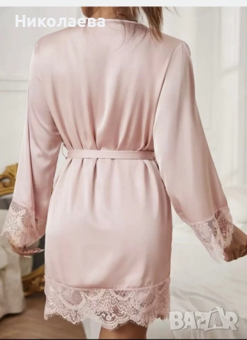 Комплект нощница и халат сатен М размер , снимка 2 - Бельо - 53112370