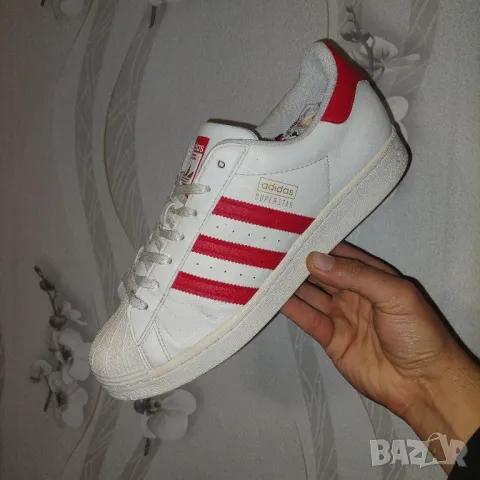 adidas Superstar 'White Scarlet номер 44 2/3  оригинални маратонки / кецове 