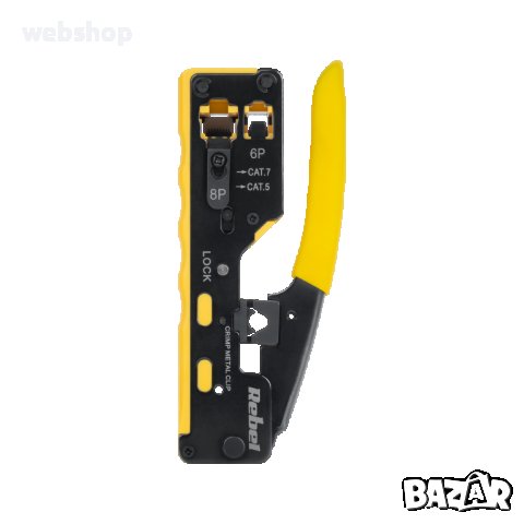 Клещи за кримпване  Rebel RB-1006, интернет кабел, RJ45, 6pin, 8pin, снимка 7 - Клещи - 41584024