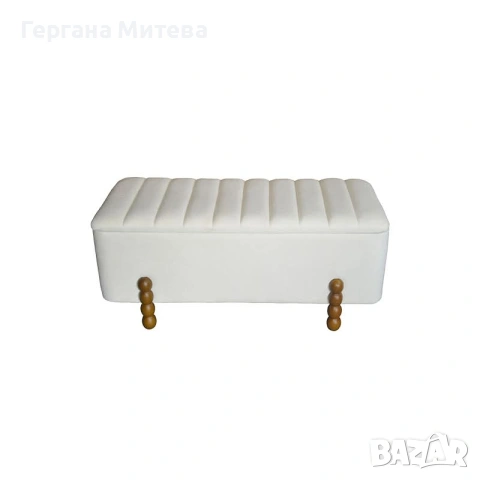 Комплект Даф - цвят бежов-бял, снимка 3 - Дивани и мека мебел - 53752066