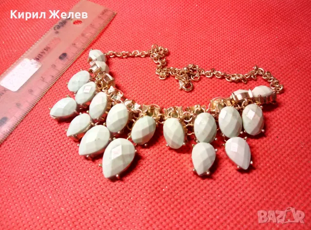 ЕФЕКТНА ЗЛАТИСТА ВИНТИДЖ АРТ СТИЛ ОГЪРЛИЦА КОЛИЕ 47326, снимка 7 - Колиета, медальони, синджири - 47309100