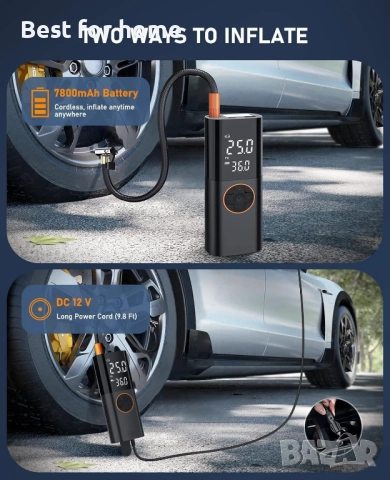 SUAVO Преносима въздушна, електрическа помпа за гуми, снимка 3 - Аксесоари и консумативи - 51568239