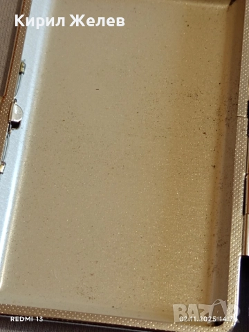 Стара кожена дамска табакера елегантен дизайн 48949, снимка 3 - Други ценни предмети - 52263773