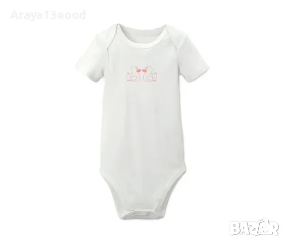 TCHIBO Памучни бебешки бодита за момиче с къс ръкав 3 броя, снимка 2 - Комплекти за бебе - 49891528