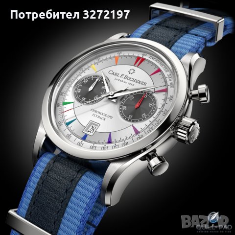 Carl F. Bucherer кварцов часовниk,водоусточив,дата,хронограф , снимка 2 - Мъжки - 41798575