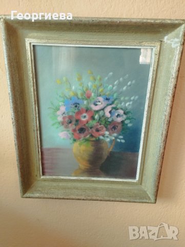 Картина с цветя, акварел 