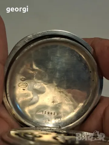 швейцарски сребърен джобен часовник Postala patent уникат, снимка 8 - Антикварни и старинни предмети - 47681558