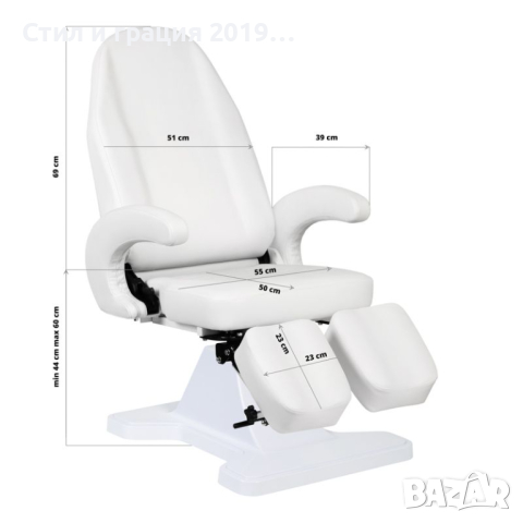 Стол за педикюр 112 - бял/сив/черен, снимка 4 - Педикюр и маникюр - 44511066