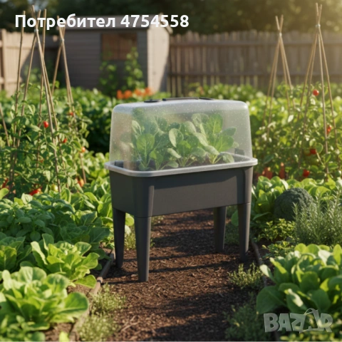 Сива оранжерийна маса с капак - здрава и практична, снимка 2 - Оранжерии - 53844089