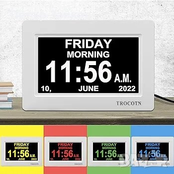 TROCOTN 7-инчов цифров часовник, календар, снимка 4 - Друга електроника - 42437033