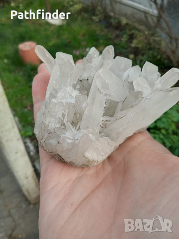 Друза от планински кристал и пирит, снимка 3 - Декорация за дома - 44795420