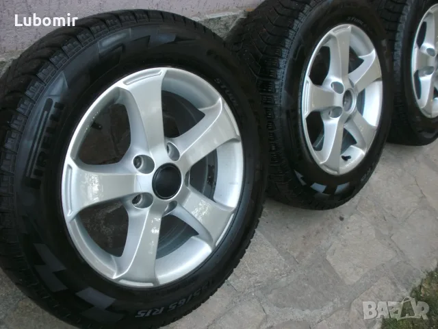 15 цола 5 х 112 мм 4 бр лети джанти - оригинални Volkswagen със зимни гуми ! , снимка 2 - Гуми и джанти - 56011728
