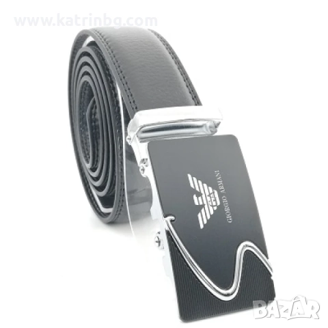 Подаръчен комплект за мъж -Марков колан и портфейл в черно-Armani, снимка 3 - Подаръци за мъже - 52414991